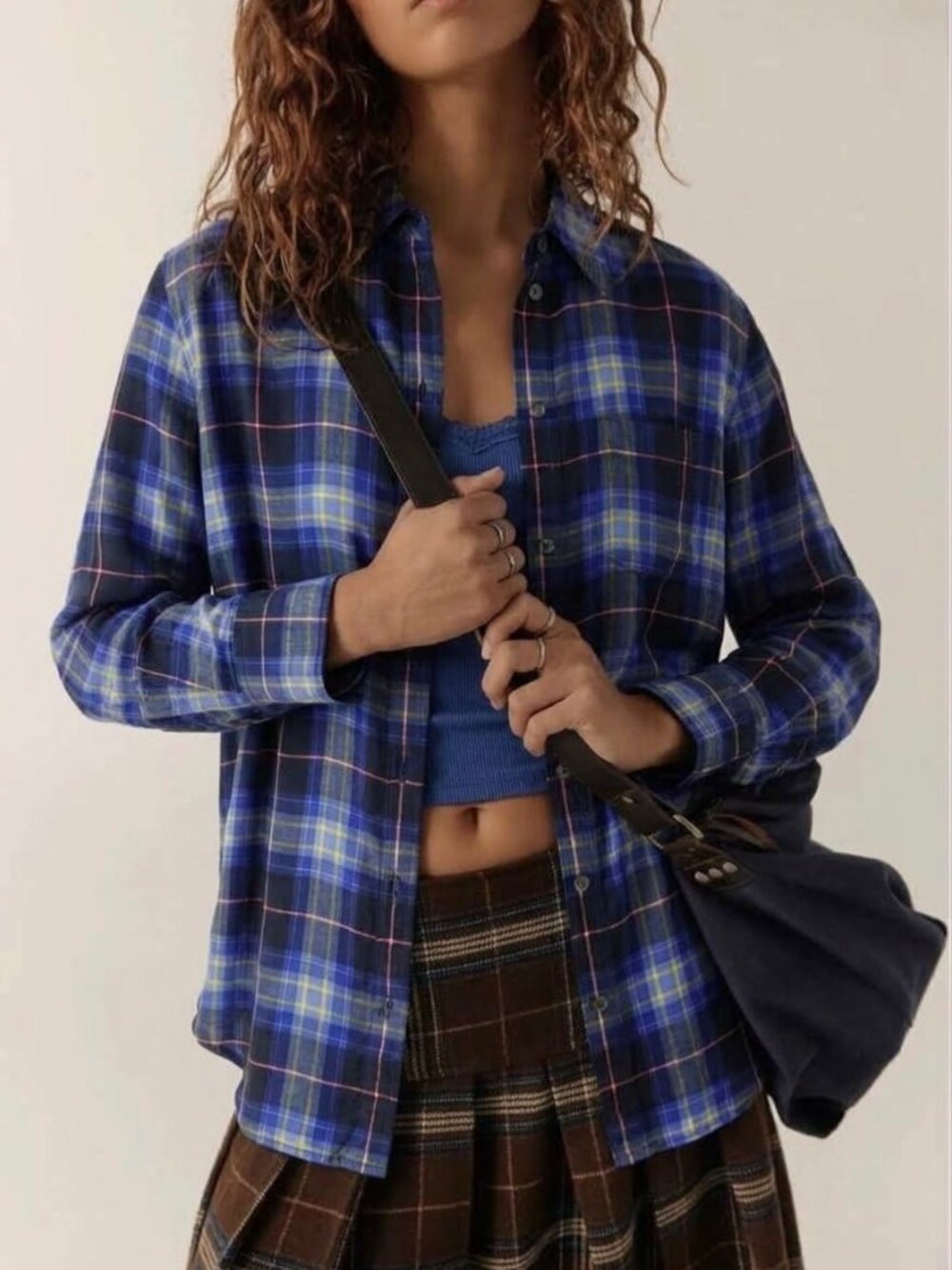 Equipment 100% Silk Oversized Plaid Shirt XS Preppy Heritage